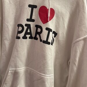 Altra White Hoodie with Paris Print